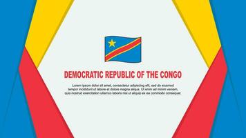 demokratisk republik av de kongo flagga abstrakt bakgrund design mall. demokratisk republik av de kongo oberoende dag baner tecknad serie vektor illustration. bakgrund