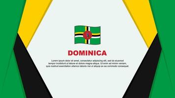 Dominica Flagge abstrakt Hintergrund Design Vorlage. Dominica Unabhängigkeit Tag Banner Karikatur Vektor Illustration. Dominica Hintergrund