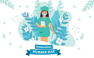 vektor platt internationell sjuksköterskor dag illustration.