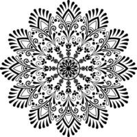 schwarz und Weiß Blumen- Mandala Design umrissen Vektor isoliert auf Weiß Hintergrund