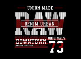 urban denim typografi design, för t-shirt, affischer, etiketter, etc. vektor