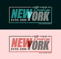 ny york typografi design, för skriva ut på t shirts etc. vektor