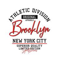 atletisk brooklyn typografi, för skriva ut på t shirts etc. vektor