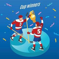 hockey cup isometrisk bakgrundsvektorillustration vektor