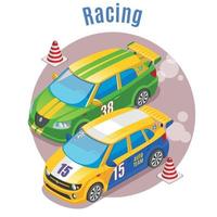 racing sport isometrisk koncept vektorillustration vektor