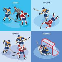 Eishockey isometrische Konzept-Vektor-Illustration vektor