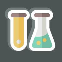 klistermärke testa rör. relaterad till biokemi symbol. enkel design redigerbar. enkel illustration vektor