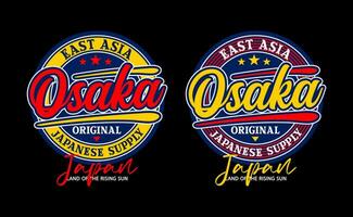 osaka Japan, typografi design, öst Asien, cirkel, för skriva ut på t skjortor. vektor