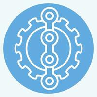 ikon kedja relaterad till cykel symbol. blå ögon stil. enkel design redigerbar. enkel illustration vektor