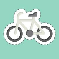 klistermärke linje skära cykel relaterad till cykel symbol. enkel design redigerbar. enkel illustration vektor