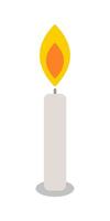 Kerze Symbol. ein Kerze mit ein Gelb Flamme auf oben. eben Illustration von Kerze Vektor. vektor