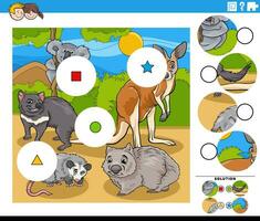 Spiel Stücke Spiel mit Karikatur wild Tiere vektor