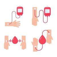 bloddonationsvektor begreppet blod behöver för att rädda patientens liv. vektor