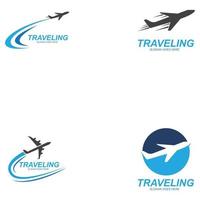 Flugreisen-Logo-Vektor-Icon-Design-Vorlage-Vektor