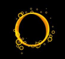 Gelb Neon- Kreis Rahmen mit Luftblasen vektor