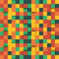 orange gul grön 3d fyrkant mönster vektor