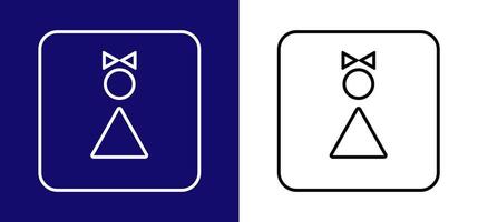 Symbol Anzeige das Frauen Toilette. verfügbar im zwei Farben Blau, Weiß und Weiss, schwarz. vektor