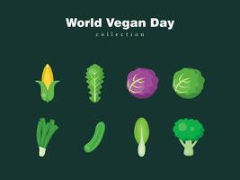 värld vegan dag hälsa vegetabiliska diet grön vitamin vektor ingrediens mat november marknadsföra ört-