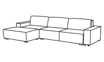 Vektor linear Illustration von ein Sofa. Möbel zum Ihre Innere im das Stil von Minimalismus. Möbel Symbol.