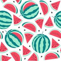 vattenmelon mönster på vit bakgrund. vektor