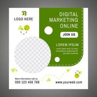 Digitales Marketing für Unternehmen mit grünem Design vektor