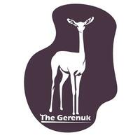 Gerenuk djur- logotyp, rådjur vektor enkel