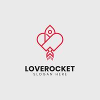 Liebe Rakete Logo und Vektor Symbol
