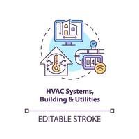 Symbol für HVAC-Systeme Gebäude und Versorgungskonzept vektor