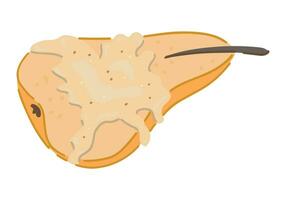 Clip Art von gebacken karamellisiert Birne. Gekritzel von gesund Herbst Jahreszeit Nachtisch. Vektor Illustration im Karikatur Stil isoliert auf Weiß Hintergrund.