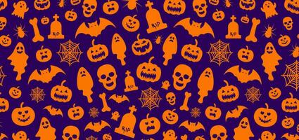 31 oktober Lycklig halloween mönster bakgrund design med pumpor. använda sig av till bakgrund, baner, plakat, fest inbjudan kort, bok omslag och affisch design mall. vektor