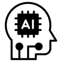 ai und Mensch Interaktion Symbol vektor