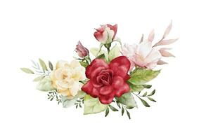 Aquarell Vereinbarungen mit Rose Blumen vektor