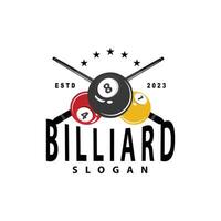 Billard- Logo minimalistisch Design Ball und Stock Symbol Illustration Vorlage vektor
