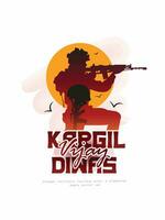 kargil vijay diwas. människor komma ihåg och fira seger dag av indisk armén vektor