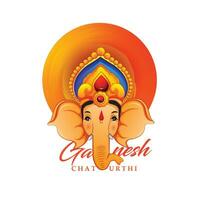 Ganesha chaturthi' Hindi Text und Ganesha Illustration Vektor mit Hintergrund von indisch Festival zum Banner, Vorlage, Post und Einladung Karte Design