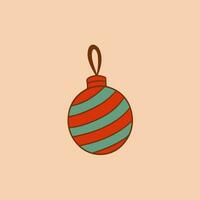 Weihnachten Flitter Ball Ornament Symbol. Sozial Medien Post. Weihnachten Dekoration Vektor Illustration.