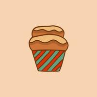 Weihnachten Cupcake Symbol. Sozial Medien Post. Weihnachten Vektor Illustration.