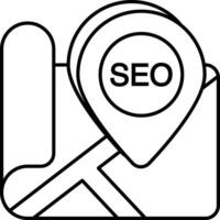 lokal SEO Linie Symbole Design Stil vektor