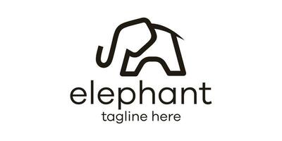 kreativ linje elefant logotyp design illustration vektor