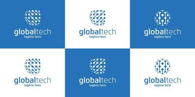 Globus Technologie Logo Illustration Symbol Vektor