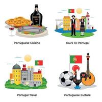 portugal turism koncept ikoner anger vektorillustration vektor