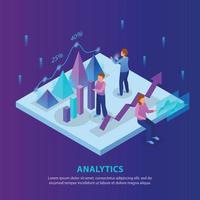 affärsanalys isometrisk bakgrundsvektorillustration vektor