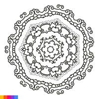 Mandala Kunst zum Färbung Buch. sauber dekorativ runden Ornament. orientalisch Muster, Vektor Illustration Färbung Buch Buchseite. kreisförmig Muster im bilden von Mandala zum Henna, mehndi, Tätowierung, Dekoration.