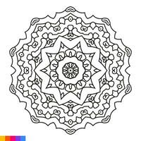 Mandala Kunst zum Färbung Buch. sauber dekorativ runden Ornament. orientalisch Muster, Vektor Illustration Färbung Buch Buchseite. kreisförmig Muster im bilden von Mandala zum Henna, mehndi, Tätowierung, Dekoration.