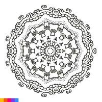 mandala konst för färg bok. rena dekorativ runda prydnad. orientalisk mönster, vektor illustration färg bok sida. cirkulär mönster i form av mandala för henna, mehndi, tatuering, dekoration.