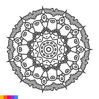 Mandala Kunst zum Färbung Buch. sauber dekorativ runden Ornament. orientalisch Muster, Vektor Illustration Färbung Buch Buchseite. kreisförmig Muster im bilden von Mandala zum Henna, mehndi, Tätowierung, Dekoration.