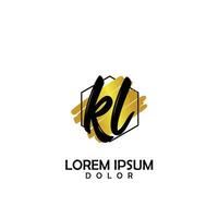 kl Initiale Bürste im Kreis Rahmen Vorlage Design vektor