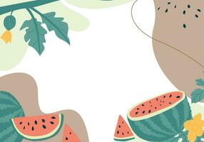 Sommer- Hintergrund mit Wassermelonen. Design Hintergrund zum Sozial Medien Post, Abdeckung, drucken vektor