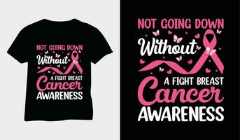 Brust Krebs Bewusstsein T-Shirt Design Vektor