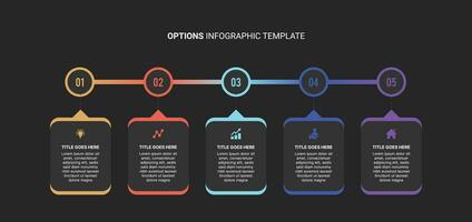 fünf Prozess Schritte Pfeil Geschäft Infografik Vorlage vektor